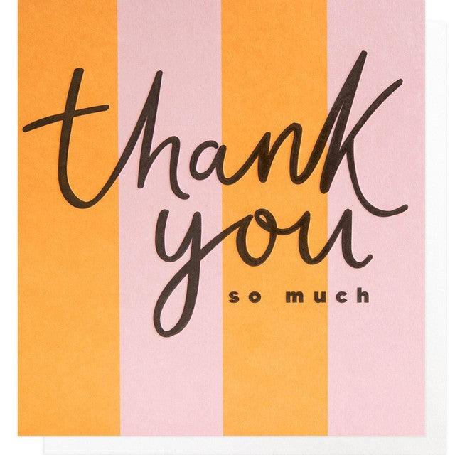 Caroline Gardner Stripey Thank You Card 146x140mm - British product