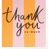 Caroline Gardner Stripey Thank You Card 146x140mm - British product