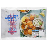 M&S breaded wholetail scampi 300g, imported from the UK