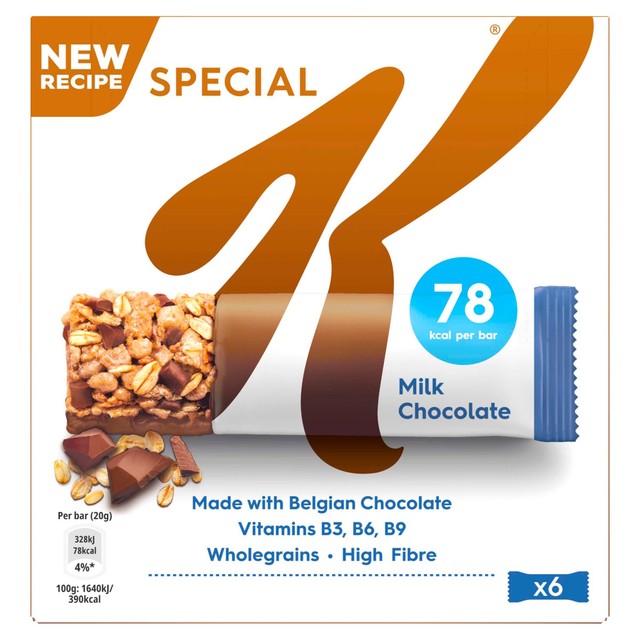 Kellogg's Special K milk chocolate cereal bars 6x20g, UK version