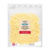 M&S lighter mature grated cheddar 250g, imported from the UK