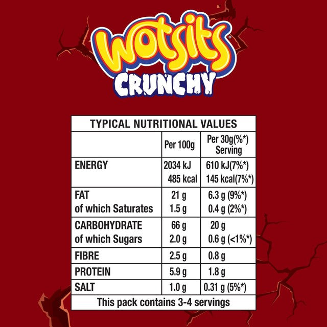 Wotsits corn puffs Really Meaty 115g, imported from the UK