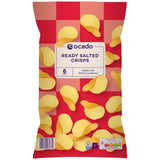 Ocado ready salted crisps multipack 6 x 25g, imported from the UK