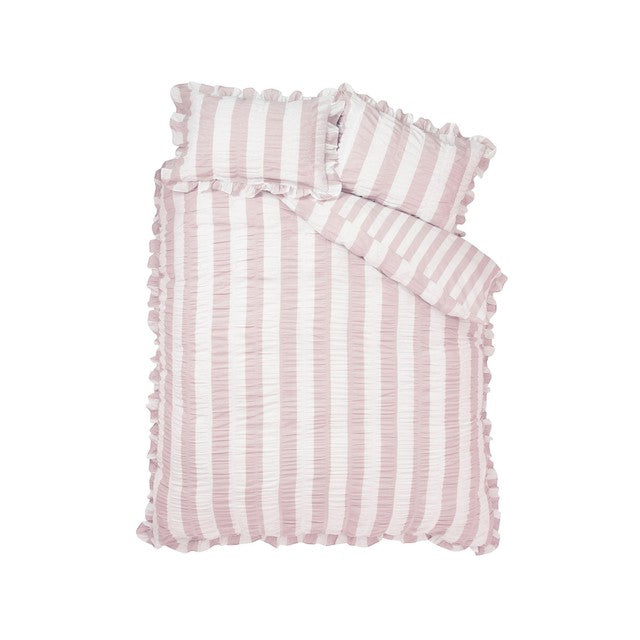 Catherine Lansfield seersucker frill duvet set super king, UK version
