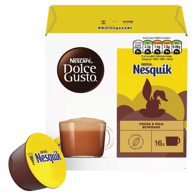 Nescafe Dolce Gusto Nesquik chocolate capsules 16 pack, imported from the UK