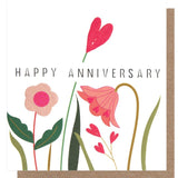 Caroline Gardner heart flower anniversary card 146x140mm - British product