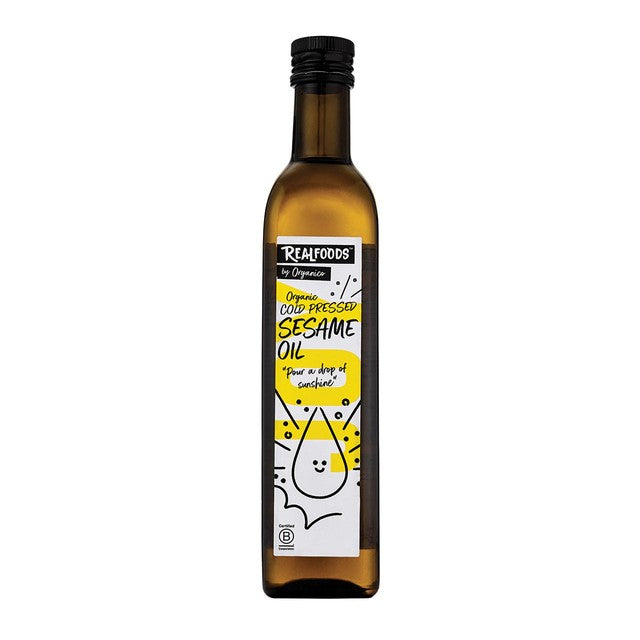 Realfoods organic virgin sesame oil 500ml, imported from the UK