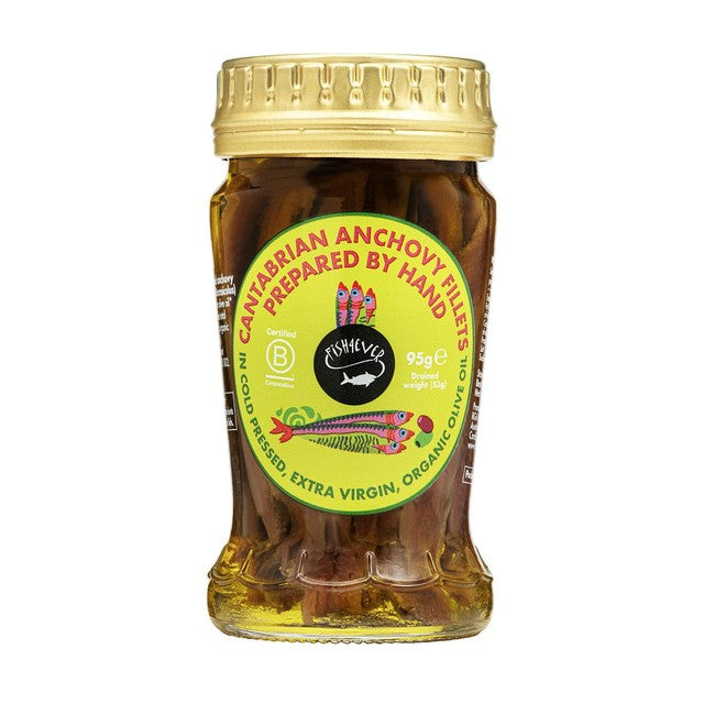 Fish4Ever anchovy fillets in olive oil 95g - British product