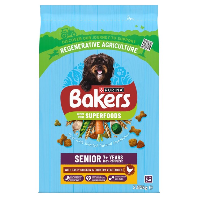 Bakers senior dry dog food chicken and vegetables 2.85kg - British product