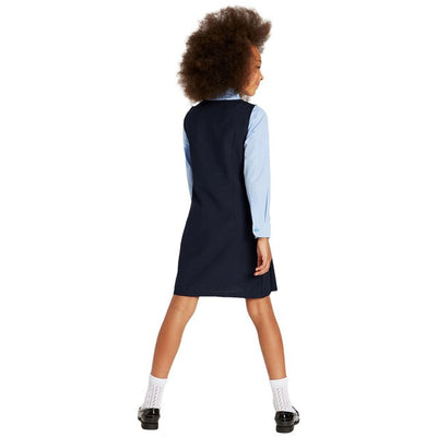M&S Mädchen knitterfeste Schulschürzen Marineblau Schürze 11-12 Jahre