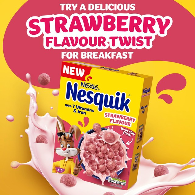 Nesquik strawberry flavoured breakfast cereal, UK version