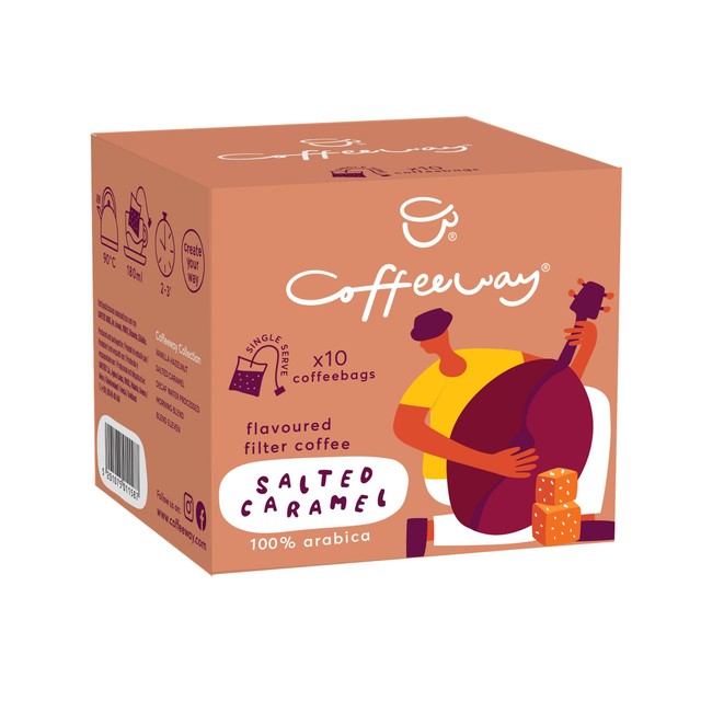 Coffeeway Salted Caramel Filter Coffee Bags 10 Pack - British product