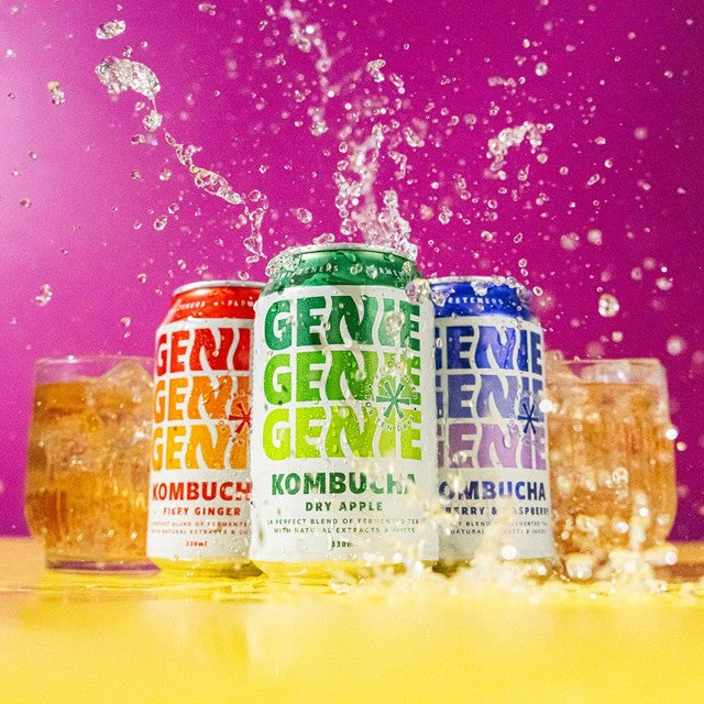 Genie kombucha mixed flavour case 12 x 330ml, UK version