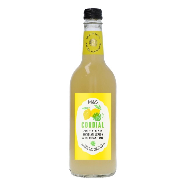 M&S lemon and lime cordial 500ml, imported from the UK