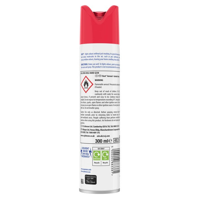 Oust Odour Eliminator Aerosol Garden Fresh 300ml, imported from the UK