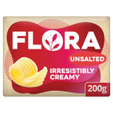 Flora unsalted plant-based butter alternative block 200g - British product