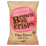 Brown Bag Tiger Prawn with Chilli and Lime hand-cooked potato crisps 150g - British product