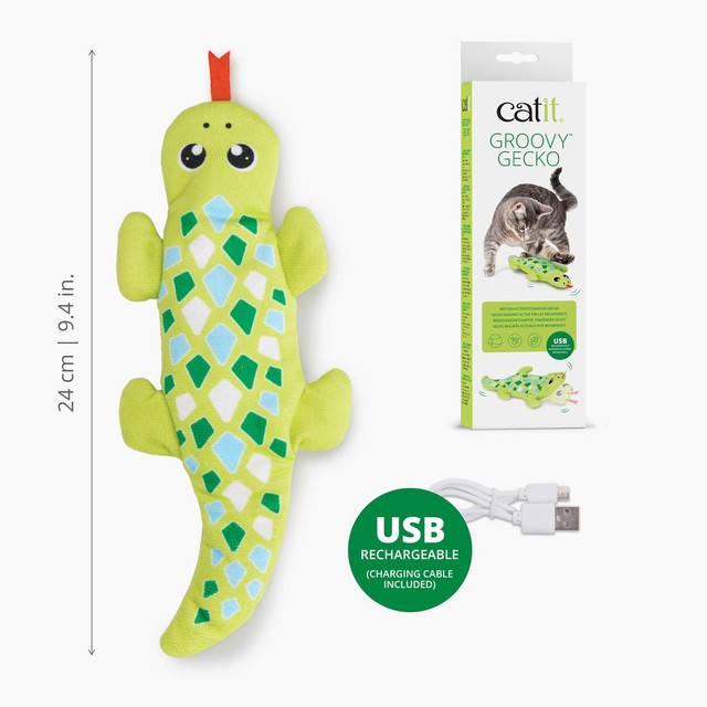 Catit Groovy Mini Gecko cat toy, UK version