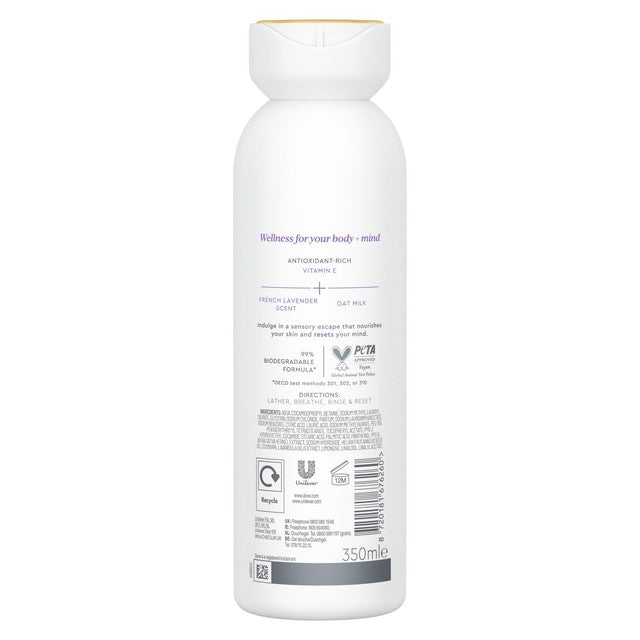 Dove Body and Mind French Lavender and Oat Milk body wash, imported from the UK
