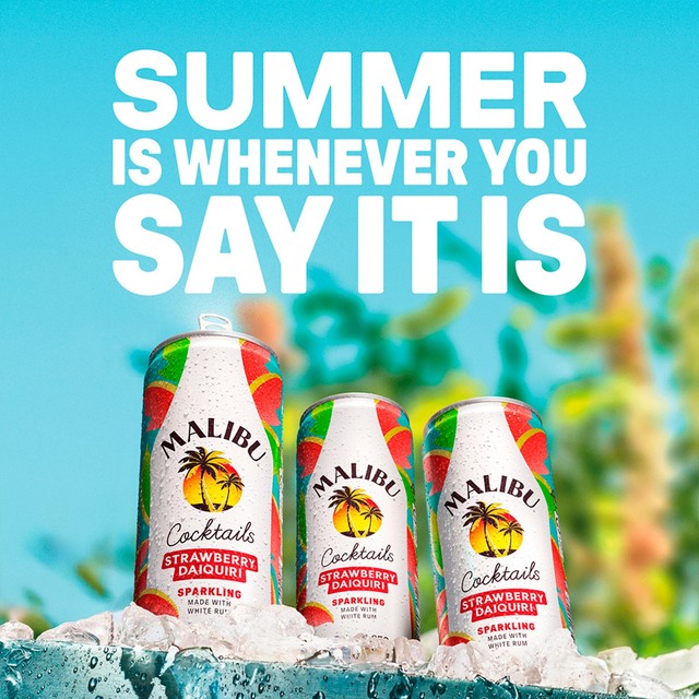 Malibu Strawberry Daquiri canned cocktail 250ml, imported from the UK