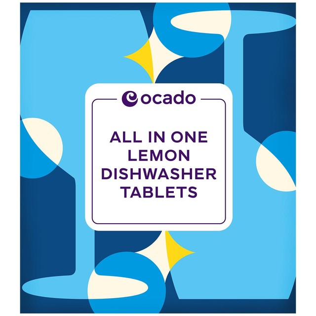 Ocado lemon dishwasher tablets 90 pack, imported from the UK