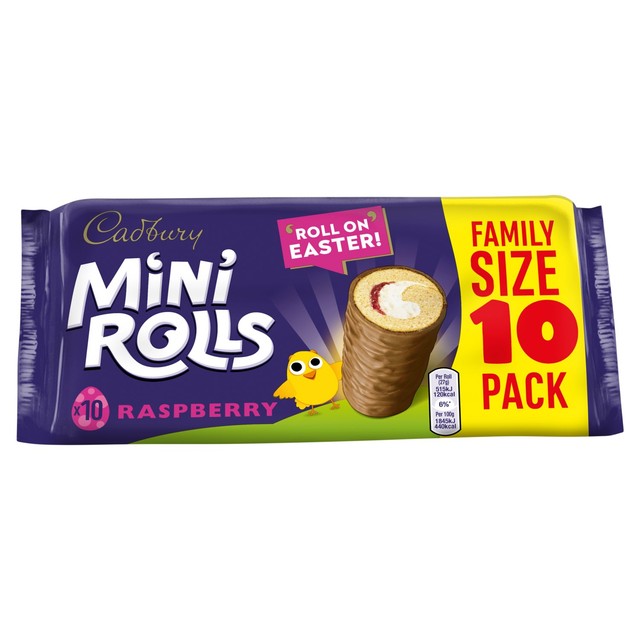 Cadbury mini rolls raspberry family size pack - British product