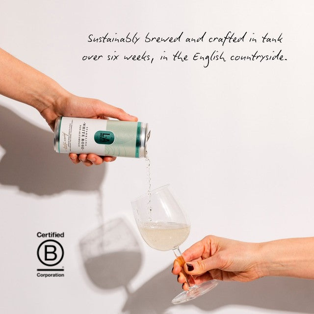 La Brewery White Rose non-alcoholic sparkling tea, imported from the UK