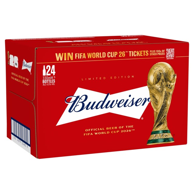 Budweiser lager beer 24 x 330ml bottles - British product