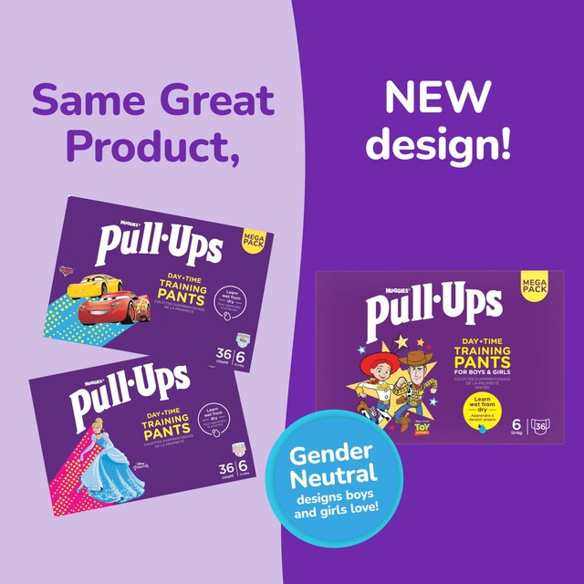 Huggies Pull Ups Unisex Nappy Pants Size 6 Pack, UK version