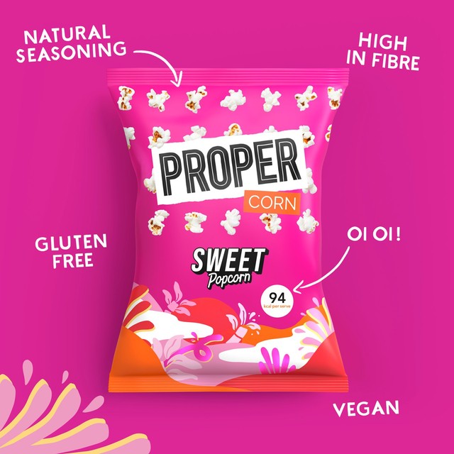 Propercorn sweet popcorn 90g, imported from the UK