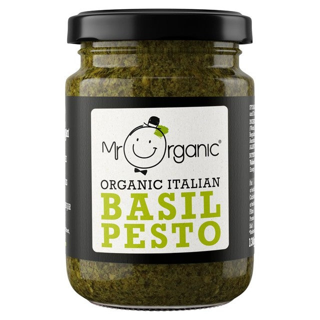 Mr Organic Vegan Basil Pesto Organic 130g, imported from the UK