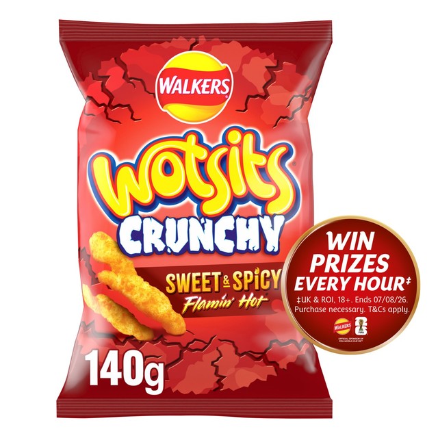Walkers Wotsits Crunchy Sweet & Spicy Crisps 140g (British brand)