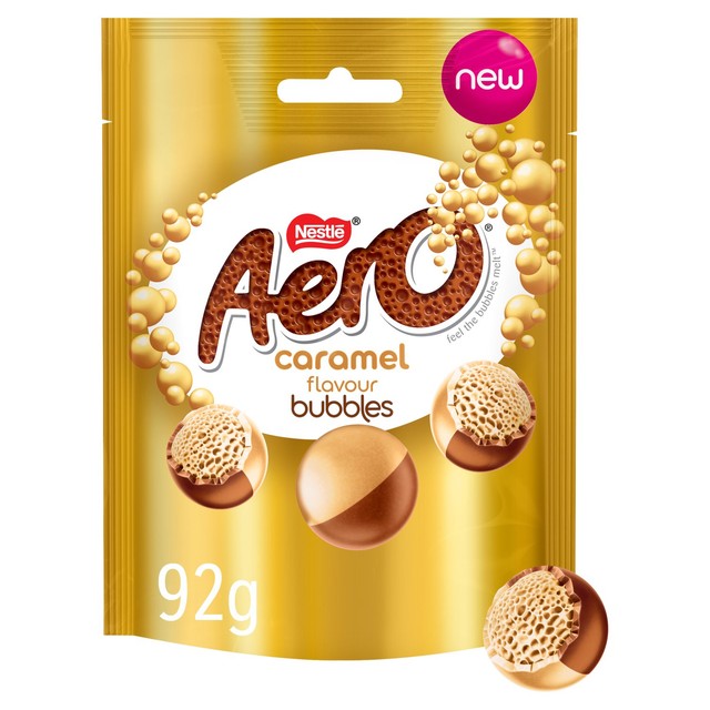 Aero Caramel Bubbles chocolate pouch (British brand)