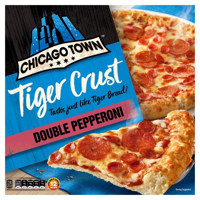 Chicago Town tiger crust double pepperoni pizza 320g - British product