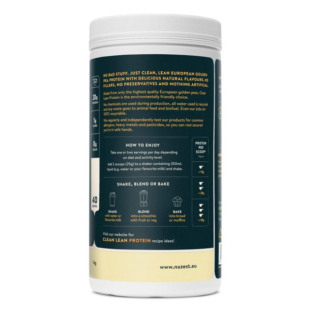 Nuzest Smooth Vanilla Clean Lean Protein Powder 1kg, imported from the UK
