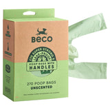Beco Pets unscented poop bags with handles 270 pack - British product