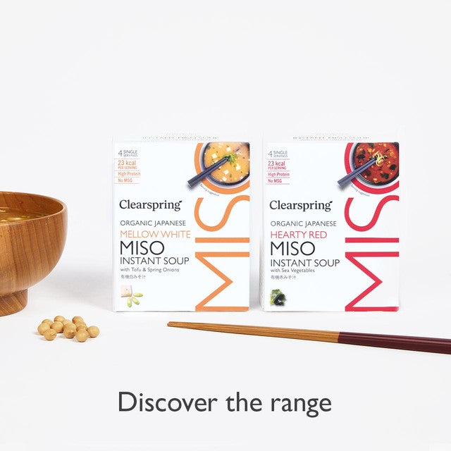 Clearspring Miso Soup with Tofu & Spring Onions 4 x 8g - British product