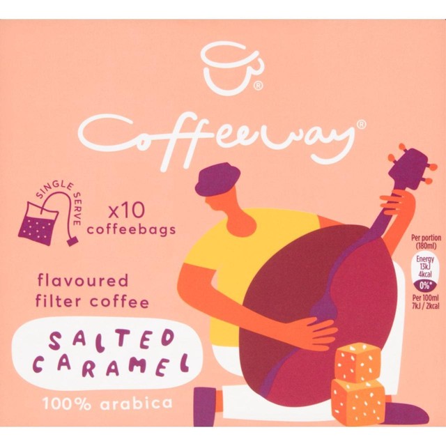 Coffeeway Salted Caramel Filter Coffee Bags 10 Pack - British product