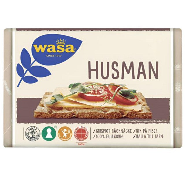 Wasa Husman Original Rye Crispbread 260g Pack (British brand)