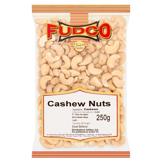 Fudco cashew nuts 250g (British brand)