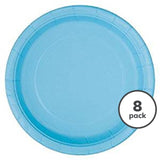 Unique Party powder blue paper party plates 23cm, imported from the UK