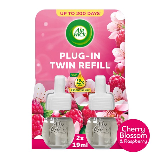 Airwick plug-in refill Cherry Blossom & Raspberry twin pack - British product