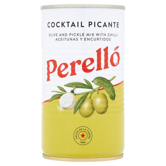 Brindisa Perello Olive and Pickle Mix with Chilli 180g can - British product