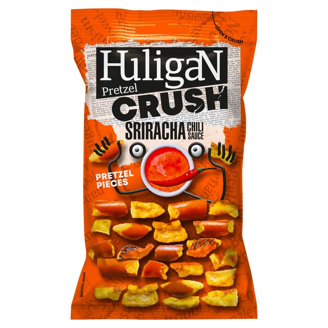 Huligan Pretzel Crush Sriracha Sauce pretzel pieces 65g, UK version