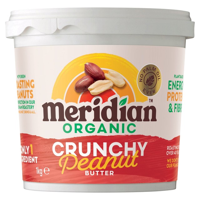 Meridian organic crunchy peanut butter 1kg, imported from the UK