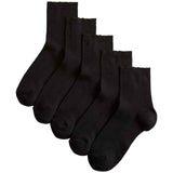 M&S supersoft ribbed quarter socks 5-pack black - British product