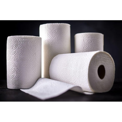 Serviettes de cuisine absorbantes triple épaisseur 100 feuilles par rouleau lot de 2