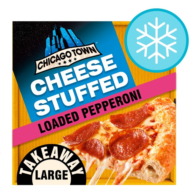 Chicago Town cheesy stuffed crust pepperoni large frozen pizza - British product
