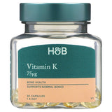 Holland & Barrett Vitamin K2 75ug capsules 30 capsule jar, UK version