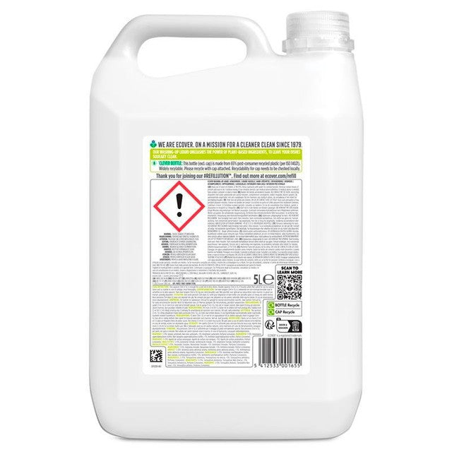 Ecover lemon washing up liquid refill 5L - British product
